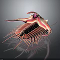 Pink Intricate Creature With Sharp Spikes And Dark Background Reflection Details 3d model