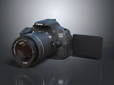 Professional Canon EOS Digital Camera Featuring Tamron Lens And Battery Grip Accessory 3d model