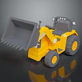 Yellow Construction Utility Loader With Front Bucket Large Tires And Gray Details