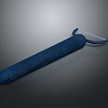 Blue Microfiber Cleaning Tool With Long Handle And Soft Dust Removing Head 3d model