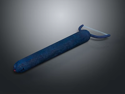 Blue Microfiber Cleaning Tool With Long Handle And Soft Dust Removing Head 3d model