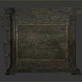 Vintage Wooden Desk Featuring Distressed Surface Drawers And Storage Cabinets
