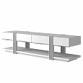 Modern Dark Wood TV Stand With Metal Support Legs And Storage Design