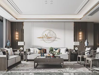 New Chinese Living Room 3d model