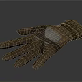 Brown Leather Glove With Cross Straps And Palm Patch For Everyday Use