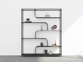 Bookshelf Ornaments Storage Rack Decorative Rack Display Rack Bookshelf Shelf 3d model