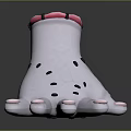 Gray Hand Fashion Accessory With Pink Nails And Decorative Wrist Straps