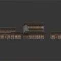 Traditional Chinese Architecture Models With Grey Tile Roofs Overhanging Eaves And Wooden Courtyard Structures