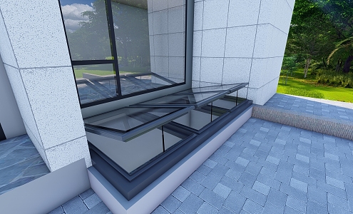 Skylight of lighting well 3d model