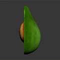 Halved Avocado With Green Skin Yellow Flesh And Central Seed On Dark Background