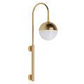Elegant Golden Modern Wall Mounted Lamp With White Globe Shade Design 3d model