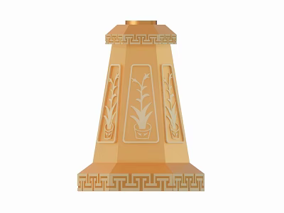 Golden Table Lamp With Traditional Carved Patterns And Elegant Design For Home Decor 3d model