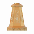 Golden Table Lamp With Traditional Carved Patterns And Elegant Design For Home Decor