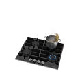 KM 3010 Gas Stove With Blue Flame Control Knobs And Cooking Pot