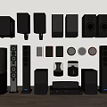 Modern Home Audio Sound System With Floorstanding Bookshelf Satellite And Subwoofer Speakers
