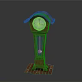 Wooden Grandfather Clock With Classic Roof Design And Pendulum For Home Decor