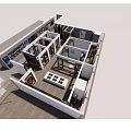 Top View Of Modern House Interior Design With Room Layout And Furniture