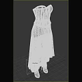 Light Blue Strapless High Waisted Dress With Asymmetrical Hem And Lace Details