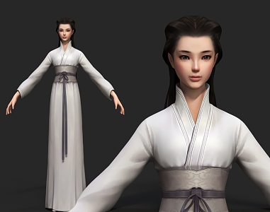 Han and Tang women Chinese women Zen women games women film and television women anime women film and television characters Hanfu 3d model