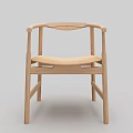 Simple Modern Wooden Leisure Chair with Curved Armrests and Comfortable Seat Design