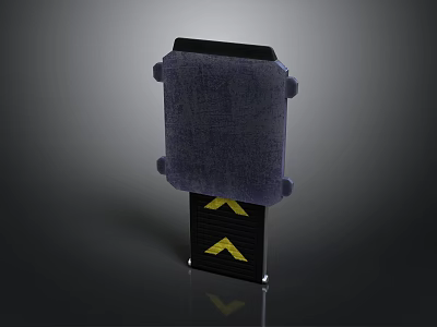 Modern Black Component Structure With Yellow Arrows And Vertical Support Design 3d model