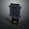 Modern Black Component Structure With Yellow Arrows And Vertical Support Design