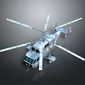 Modern Military Helicopter With Multiple Rotors And Airborne Combat Weapon Systems