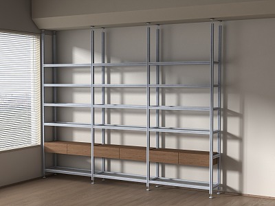 Modern aluminum profile storage rack 3d model