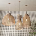 Rattan chandelier combination 3d model