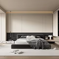 Modern Minimalist Bedroom Interior Design With Neutral Tones King Bed And Plush Rug