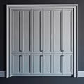 Sleek Modern Gray Wardrobe Design With Paneled Doors And Clean Lines