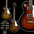 Gibson Les Paul Electric Guitar With Multiple Angles Detailed Body Neck And Hardware Views