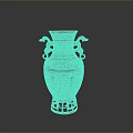 Traditional Bronze Vase Sculpture Carving With Dragon Handles Intricate Patterns And Openwork Base