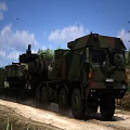 Military Camouflage Transport Truck With Multiple Wheels At Fort Zandubo AI Military Base