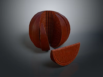 Fresh Brown Sliced Fruit With Segmented Texture And Healthy Organic Look 3d model