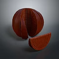 Fresh Brown Sliced Fruit With Segmented Texture And Healthy Organic Look