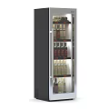 Modern Wine Cabinet With Glass Door And Multiple Shelves For Wine Bottles
