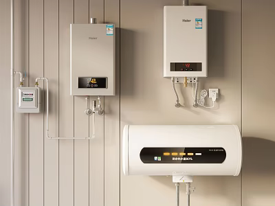 Home Wall Mounted Gas And Electric Water Heaters With Digital Displays 3d model