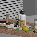 Bathroom Countertop Essentials With Marble Tray Hand Soap And Lemon Decor