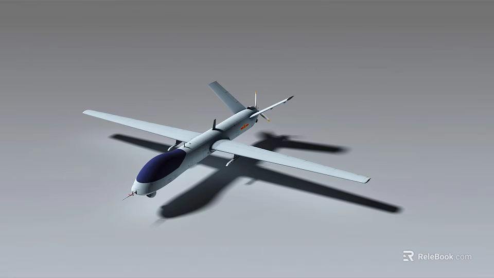 Modern Unmanned Fighter Jet With Long Wingspan And Streamlined Gray Body Design 3d model 