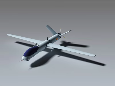 Modern Unmanned Fighter Jet With Long Wingspan And Streamlined Gray Body Design 3d model