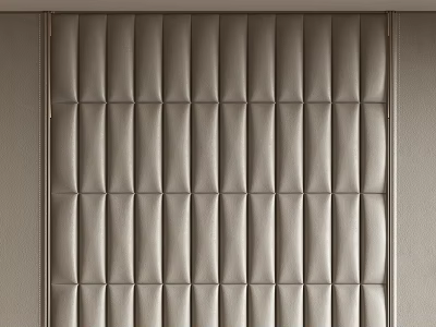 Elegant Modern Light Gray Upholstered Wall Panel With Tufted Fabric Design 3d model