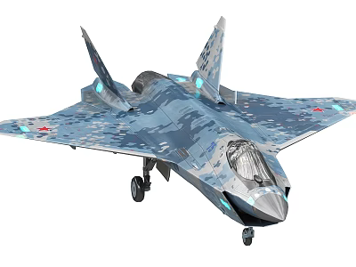 Advanced Stealth Fighter Jet With Camouflage Paint And Twin Vertical Tails 3d model