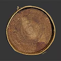 Handwoven Round Storage Basket With Handles Made Of Natural Material For Household Use