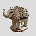 Detailed Elephant Shaped Building Blocks With Vibrant Decorations And Circular Base