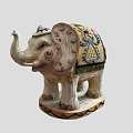 wooden elephant elephant toy chess 3d model