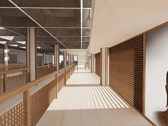 Modern Waiting Hall Wharf Waiting Hall 3d model