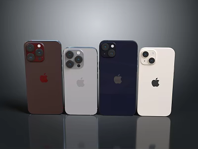 Apple iPhone Smartphones In Multiple Colors Featuring Rear Camera Module Design 3d model