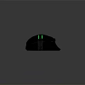 Black Wired Gaming Mouse With Green Glowing Accents And Ergonomic Design