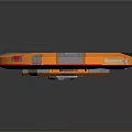 Orange Circular Spacecraft Design For Cosmic Exploration Featuring Gray Panels And Modules 3d model